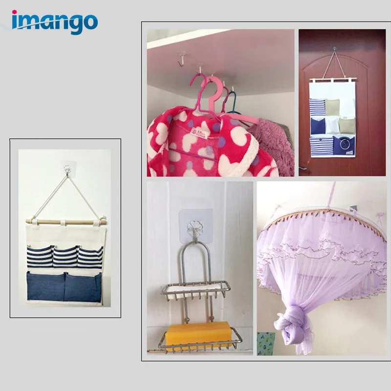 Набор крючков из нержавеющей стали на присоске для стеклянных рельсовая вешалка