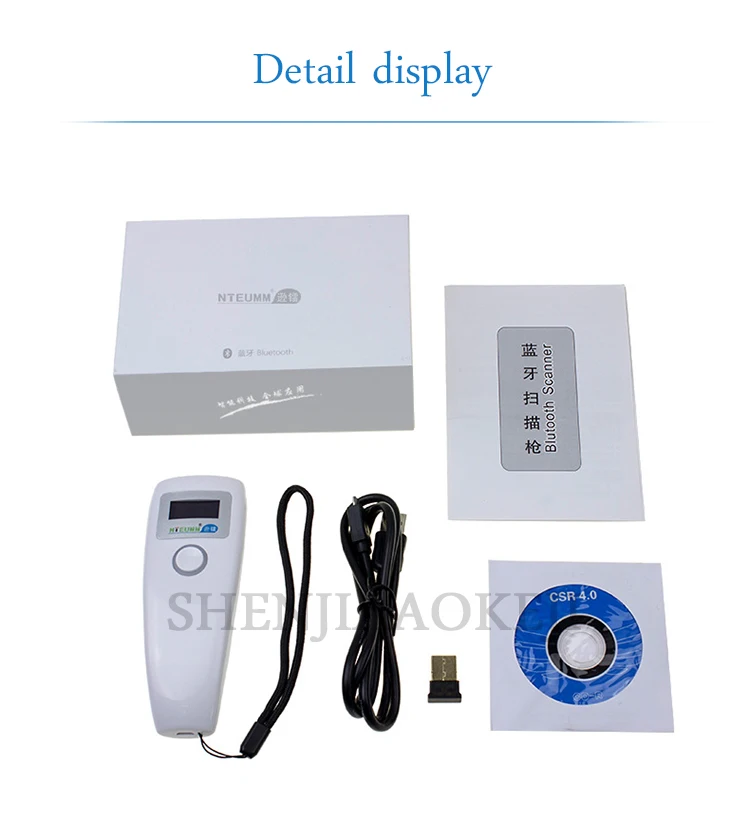 Unidimensional sem Fio Portátil sem Fio Handheld de Bluetooth do Varredor do Código de Barras do Varredor Portátil do Código de Barras Varredor 24 Varredor unidimensional sem fio portátil sem fio