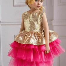 Милое детское платье без рукавов с блестками для маленьких девочек праздничные платья принцессы, одежда для торжеств