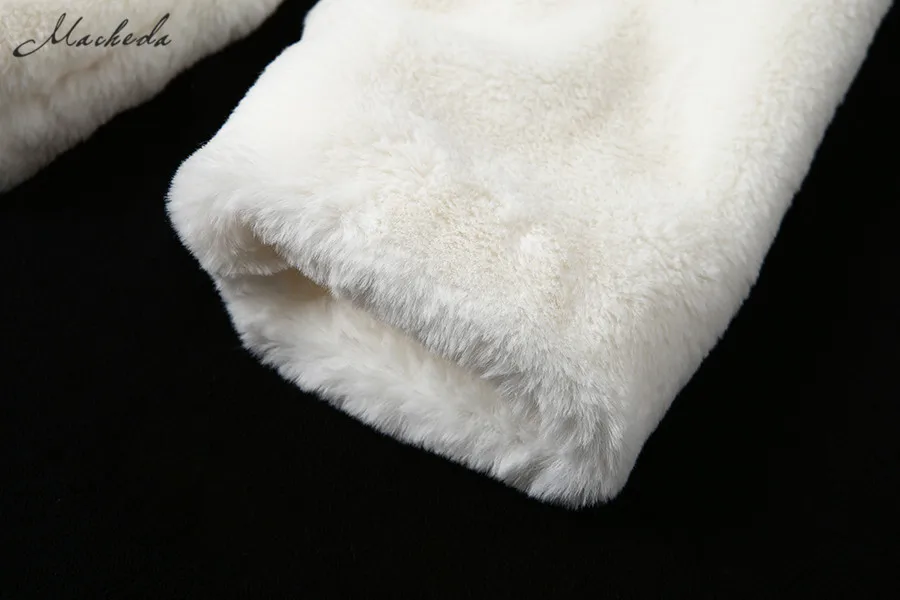Белый плюшевый зимний женский Свободный Повседневный мягкий теплый пуловер с отложным воротником из искусственного меха