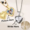 Vnox Customize Picture Name Women Necklaces Heart Locket Pendant Family Image Personalized Anniversary Gift ► Photo 1/6