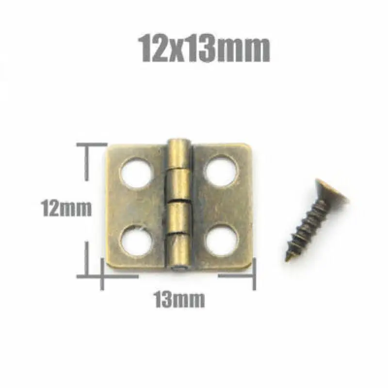 Mini Jewelry Chest Gift Wine Wood Music Box Case Door Hinges With Screw 8x10 12x13mm 10/20/50 Sets door hinges