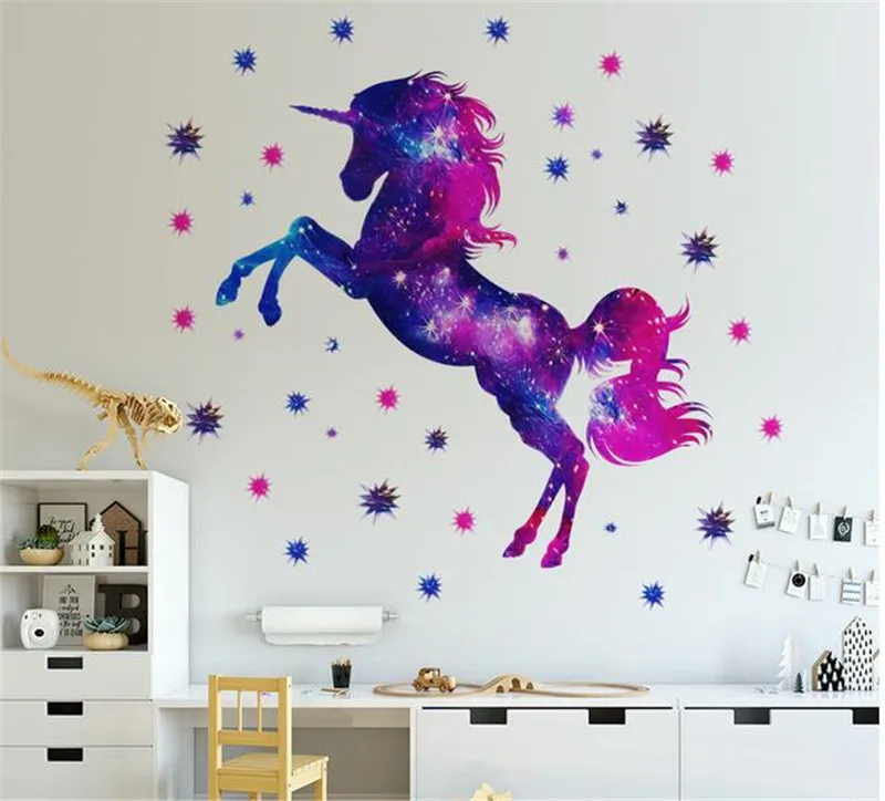 Unicorn Wall Sticker Art Mural  Bedroom Wall Decoration wall stickers for kids rooms Art mural