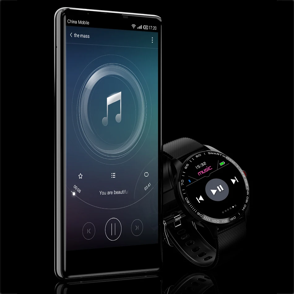 Microwear L9 Безель из нержавеющей стали IP68 Facebook дисплей бизнес ЭКГ монитор сердечного ритма O2 Полный Круглый умные часы с сенсорным экраном