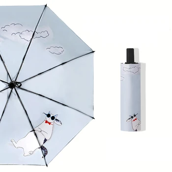 

Double Layer Windproof Umbrella Rain Women Three-folding Sun Umbrella Animal Cat Men Travel Umbrella Female Waterproof parasol