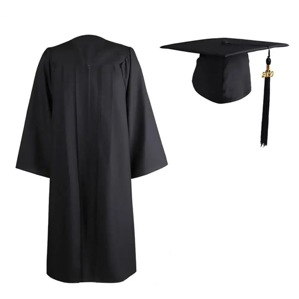 Graduation Hat Adult Graduation Gown Long Sleeve University Academic DresS Zip Closure Plus size Graduation Gown Robe Mortarboard-Cap