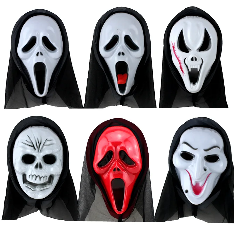 Death Skull Skeleton Mask New Scary Latex Cosplay Masks Creepy Halloween Horror Clown | Дом и сад