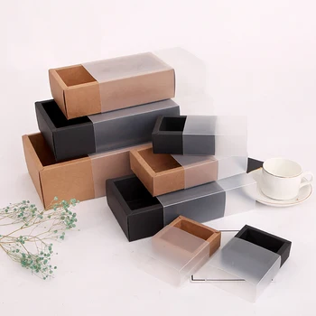 

Brown Paper Box Packing Box Gift Box See Through Packing Drawer Box Window Box