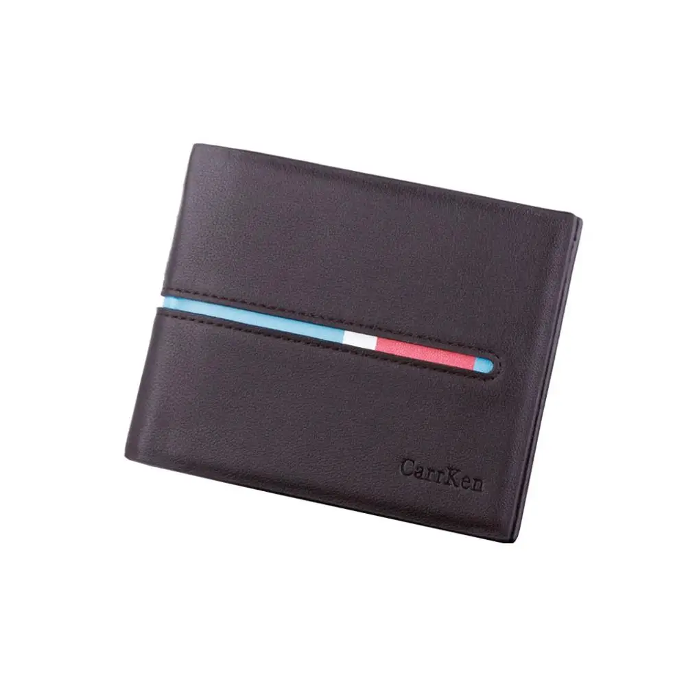 Коричневый New PU Leather Short Wallet For Men Credit Card Holders Coin Purse Vintage Male Clutch Bags Black Man Small Money Bag - Цвет: Коричневый