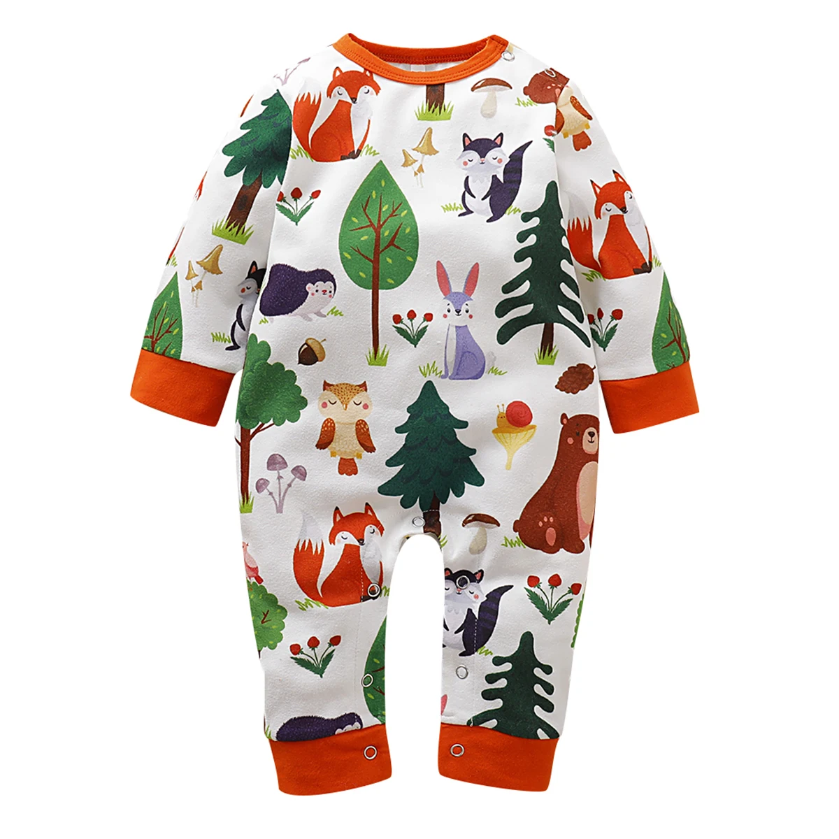 

Newborn Baby Boy One-piece Romper Cotton Green Animal Print Long Sleeve Clothing for 2019 Spring Toddler Baby Girl Overalls