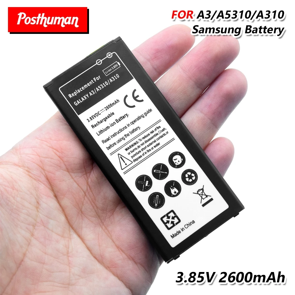 

2600mAh Lithium Li-Po Replacement Battery For Samsung Galaxy A3 2016 Edition A310 A3100 A310F A310Y Rechargeable Phone Battery