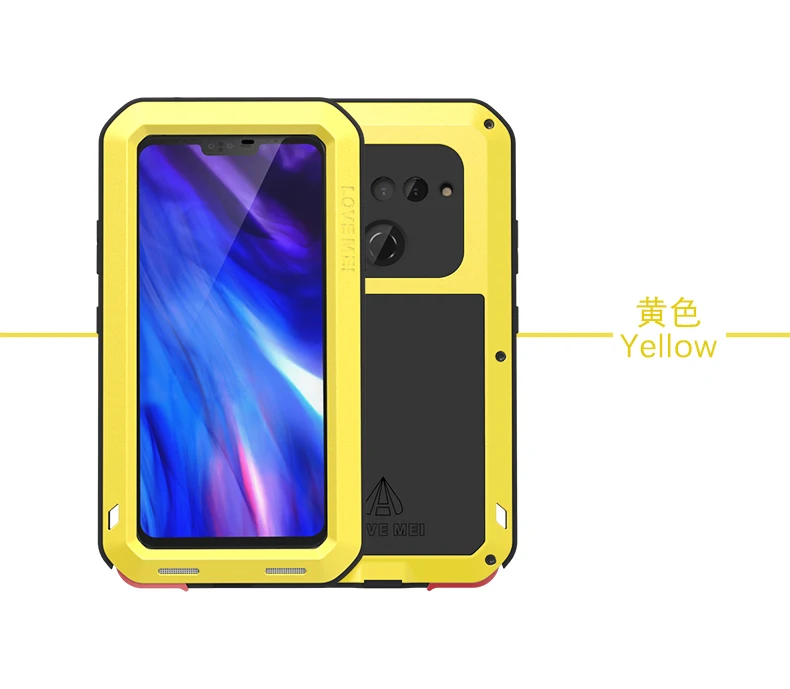 yellow case Алюминиевый металлический чехол LOVE MEI для LG V40, мощный защитный противоударный водонепроницаемый чехол для LG V40 LG V 40, чехол - Color: yellow case