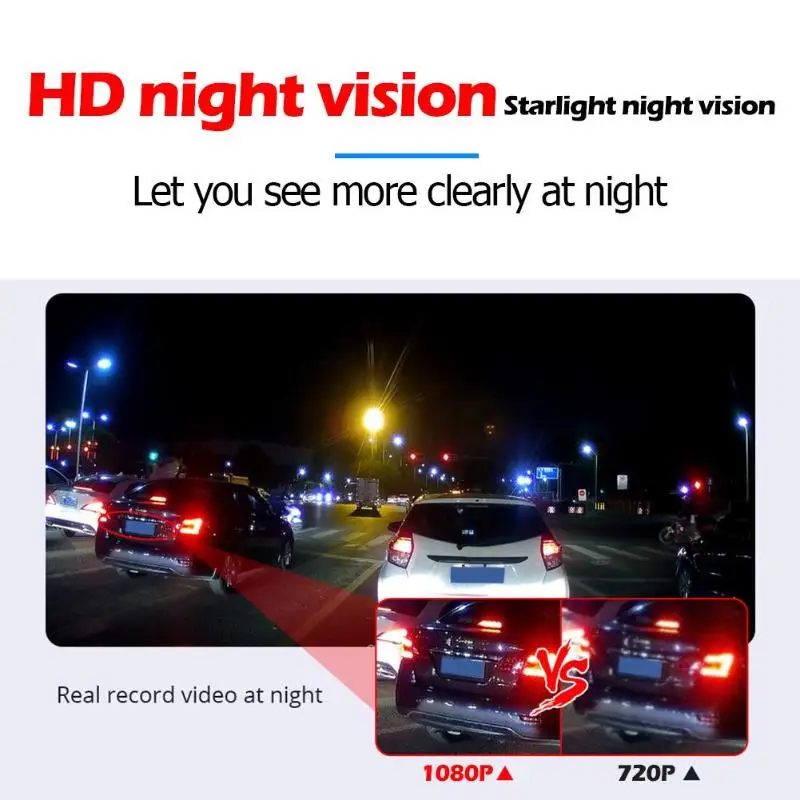 Q103B зеркало заднего вида Dashcam 4,3 дюймов ips HD 1080p двойной объектив Автомобильный видеорегистратор камера Поддержка нескольких языков RGB большой дисплей