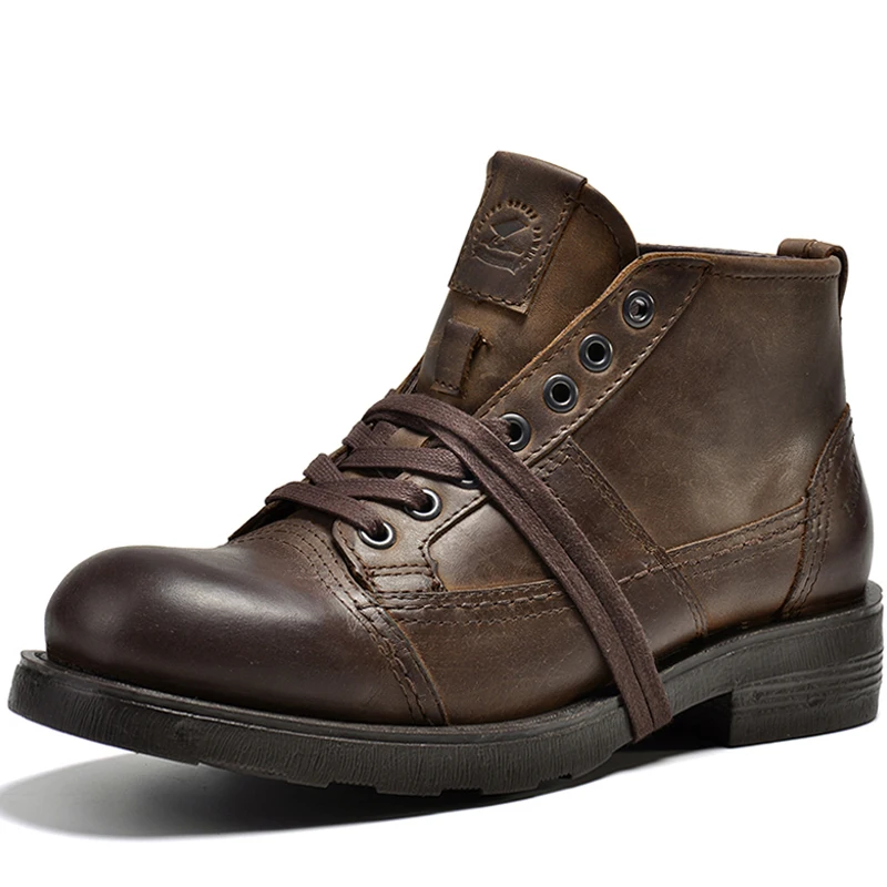Г., мотоботы мужские ботильоны из натуральной кожи дышащие рабочие ковбойские ботинки Botas 15D50