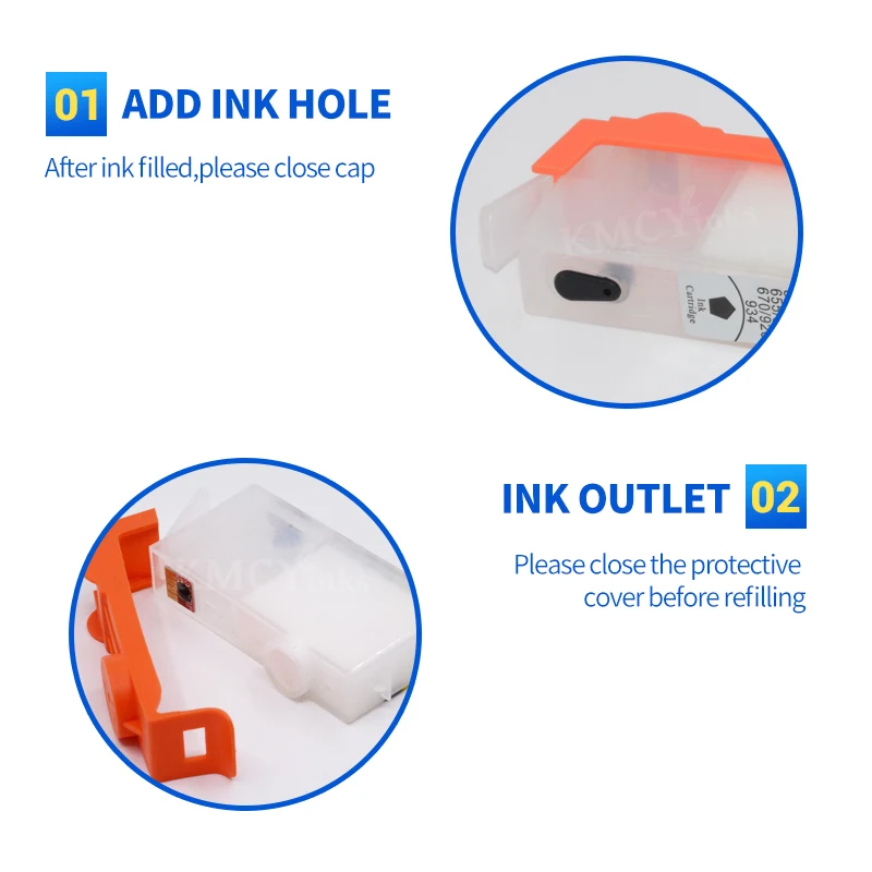 Kmcyinks-cartucho de Tinta com Chip Permanente hp 364 364xl B109a B110a B110c B110e B209a 7510 Pcs - Imagem 2