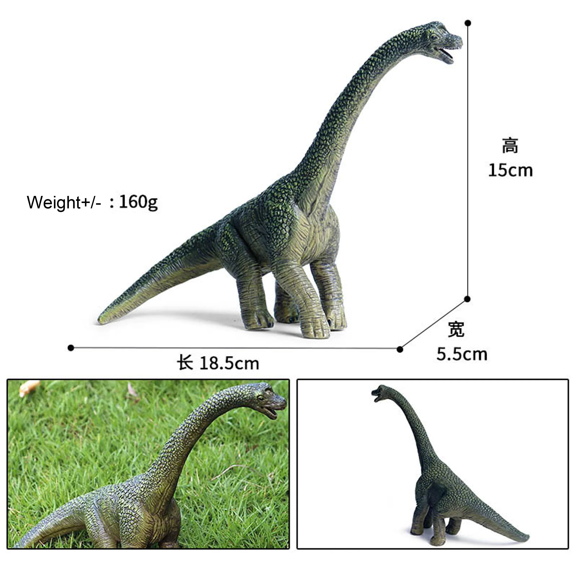 1pc dark green solid lifelike Brachiosaurus action figure popular dinosaur famed for long neck kids favorite jurassic toys