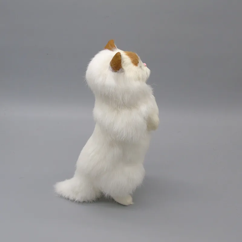 Реалистичная стоящая кошка фигурки животных мех ручной работы Кошка Домашняя Мебель Детская плюшевая кукла животного прекрасный Рождественский подарок