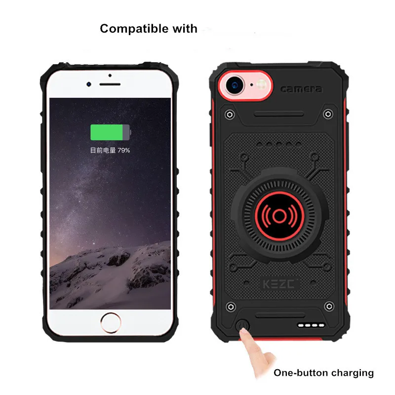 KQJYS внешний аккумулятор для зарядки для iPhone 7 8 6 6s батарея для беспроводного телефона зарядное устройство чехлы