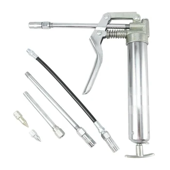 

Mini 120CC Mini Grease Tool P-Istol Grip One Handed Grease Butter Machine Lube Dual Purpose Connection Screw Flat Head Nozzle