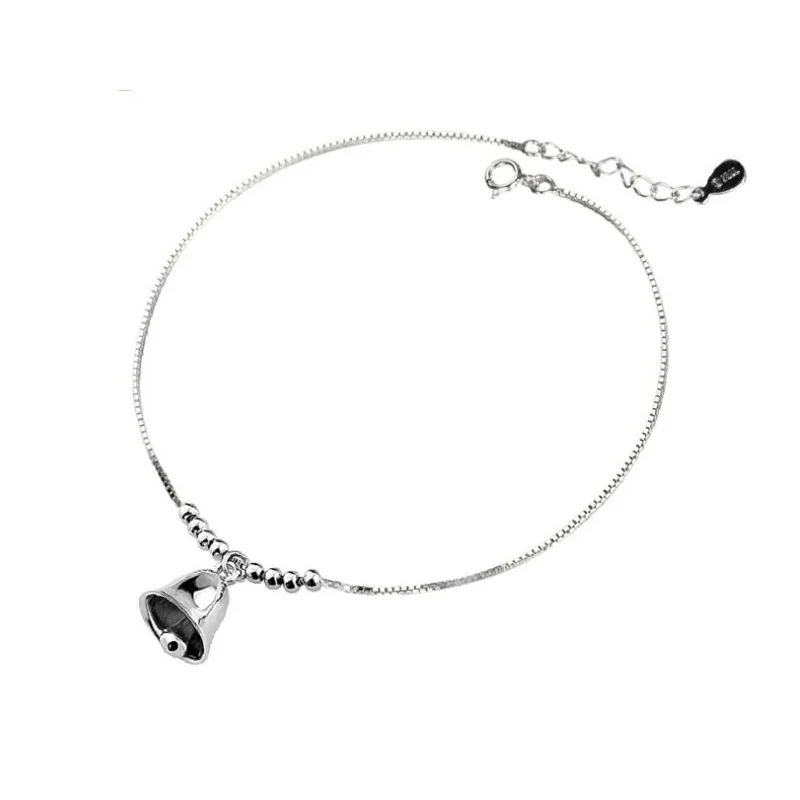 

S925 Fine Silver Anklet Small Bell Women's Anklet for a Girlfriend Korean-style New Products Silver