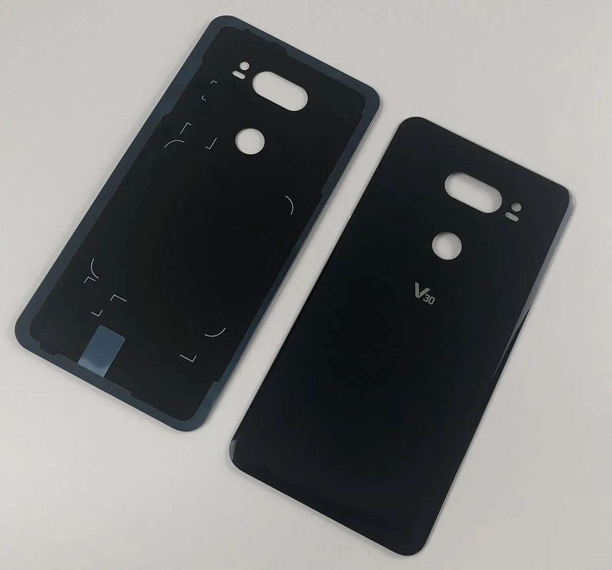 Для LG V30+/V30 VS996 LS998U H933 LS998U H930 корпус стеклянный аккумулятор задняя крышка+ наклейка - Цвет: black 2