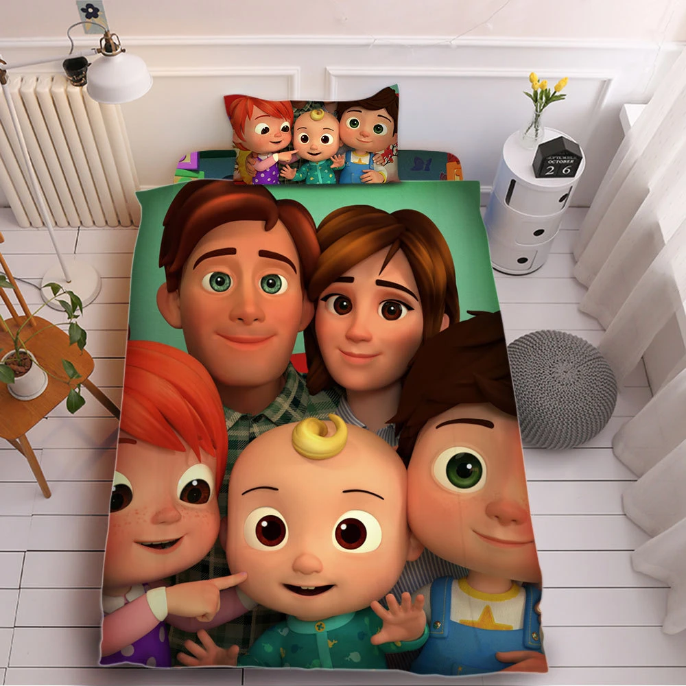 Kawaii 3D Printed Bedding Set Queen King Size Kids Baby Boys