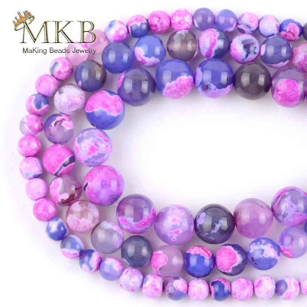 

Natural Stone Rose Red Fire Agates Round Spacer Beads For Jewelry Making 6/8/10mm Loose Beads DIY Bracelets Necklace Accessories