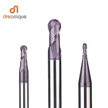 

1pc Inch size ball nose end mill 2 flutes cnc end milling cutter for metal face and slot machining hrc50 coated end mills