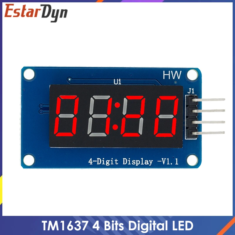 TM1637 4 Bits Digital LED Display Module arduino 7 Segment 0.36Inch Clock RED Anode Tube Four Serial Driver Board Pack