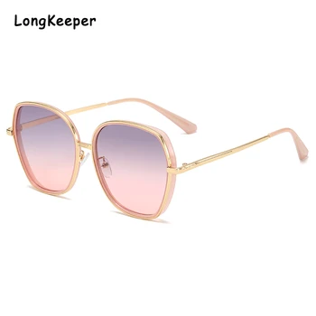 

LongKeeper 2020 Oversized Sunglasses for Women Luxury Brand Shield Sun Glasses UV Protection Trending Pink Gafas de sol
