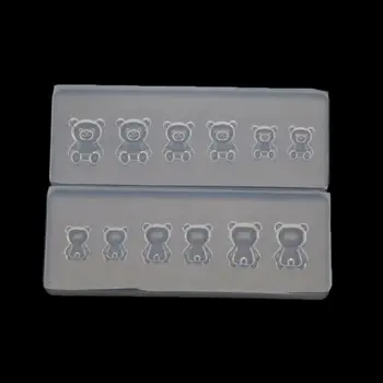 

2Pcs Cute Mini Bear Nail Art Silicone Mold Kit Nail Carving Mold Nail Carving Mold Nail Art Templates Maincure Tools