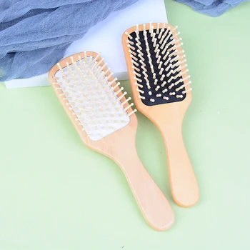 

1pc Massage Hair Comb Wooden Paddle Comb Brushes Massage Pointed Handle Anti-static Cushion Hair Cares
