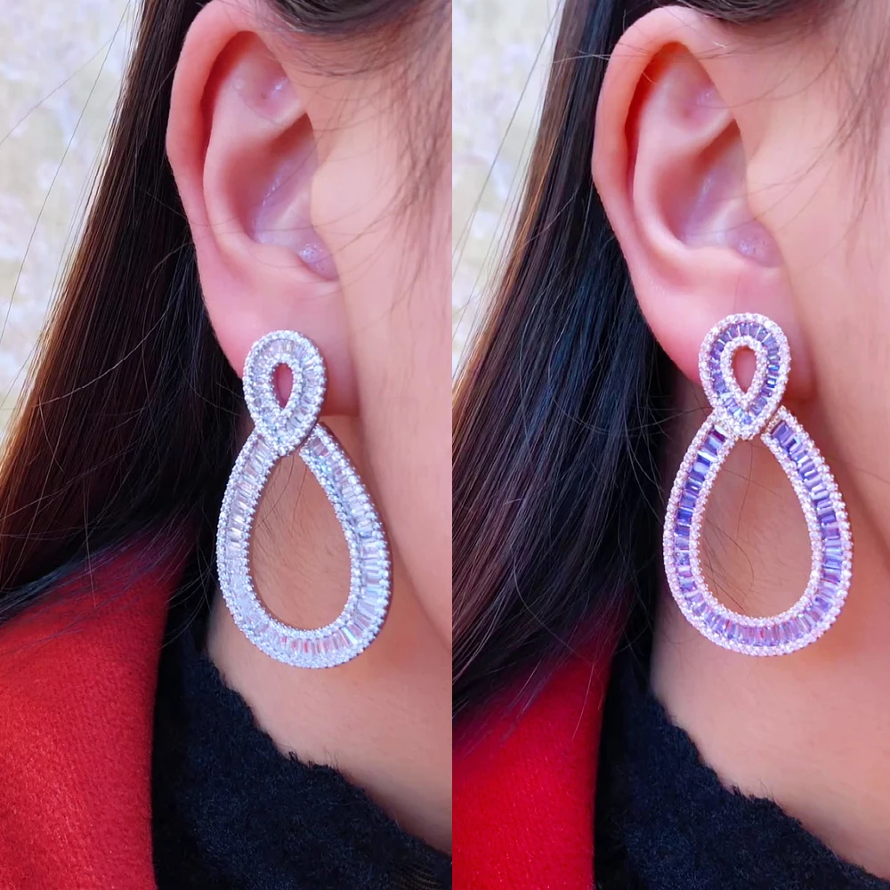 

GODKI New Charm Sweet Romantic CZ Pendant Earrings Luxury Girl Women Bridal Wedding Earrings Jewelry High Quality Trendy Hot