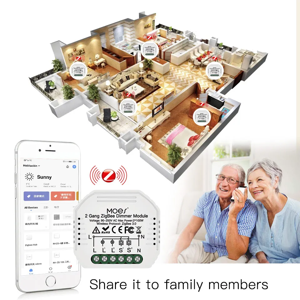 Powerful ZigBee 3.0 Dimmer Switch Module With Voice Control