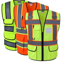Светоотражающий жилет безопасности с карманами рабочая одежда Hi vis куртка