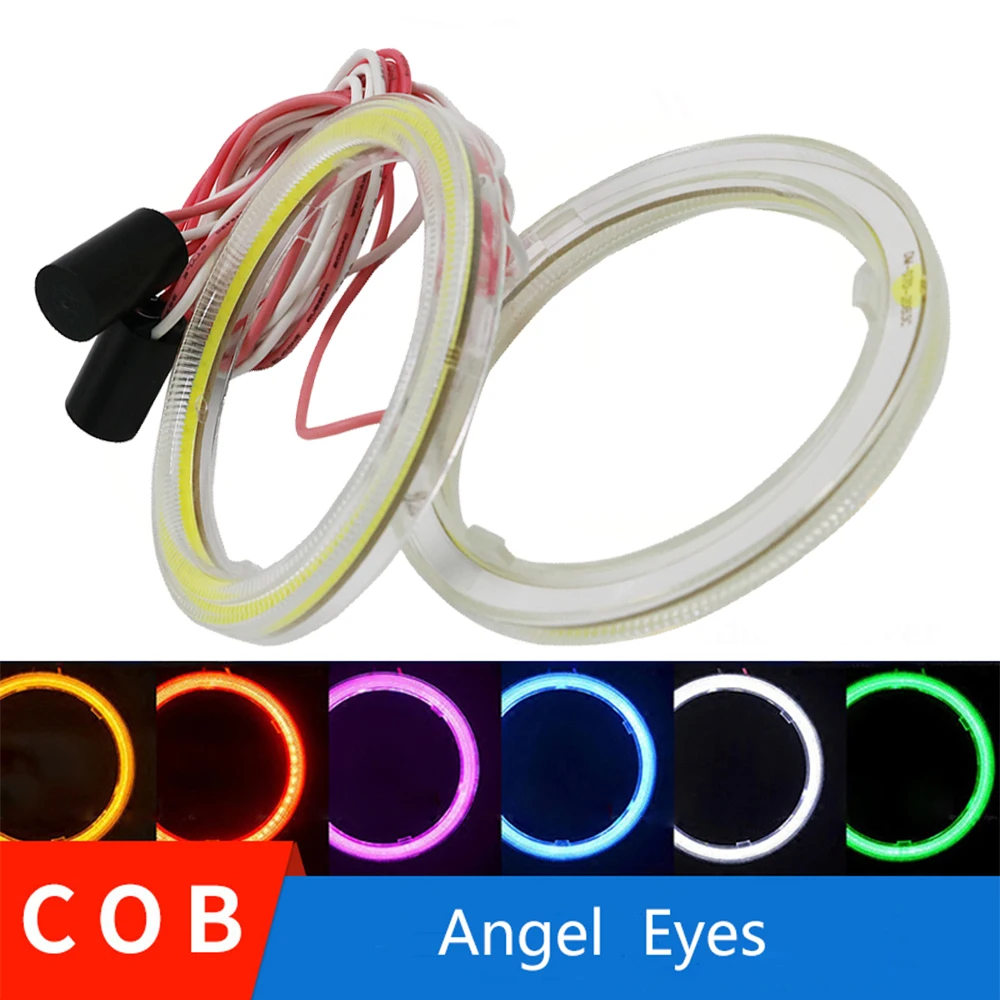 YSY 2 шт. led Ангельские Глазки автомобильные кольца cob 60/70/80/85/90/95/100/110/120/130/140 мм авто drl