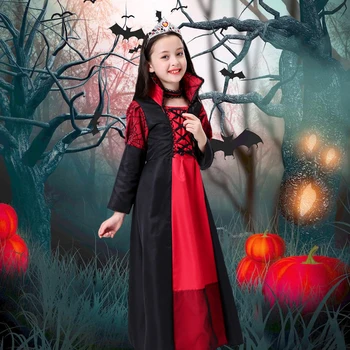

Besegad Kid Girls Fashion Classic Witch Zombie Vampire Dress Costume for Halloween Party Cosplay Role Play Stage Show Masquerade