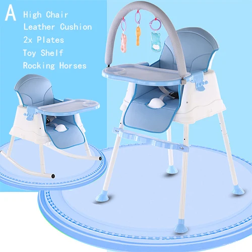 Высокий детский стул для кормления детское кресло-бустер многофункциональные детские обеденные стулья детские стульчики для кормления детские сидения для еды - Цвет: A Blue