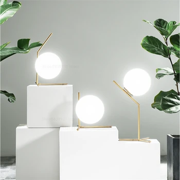 

Nordic Modern Glass Ball Table Lights LED Retro Table Lamps for Living Room Bedroom Beside Lamp Study Art Deco Light Fixture E27