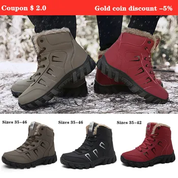 

Women Boots Winter Snow Boot Plush Keep Ｗarm Light Fashion Sneakers Boots Unisex Shoes Woman Mujer Botas Large size Hiker Shoes