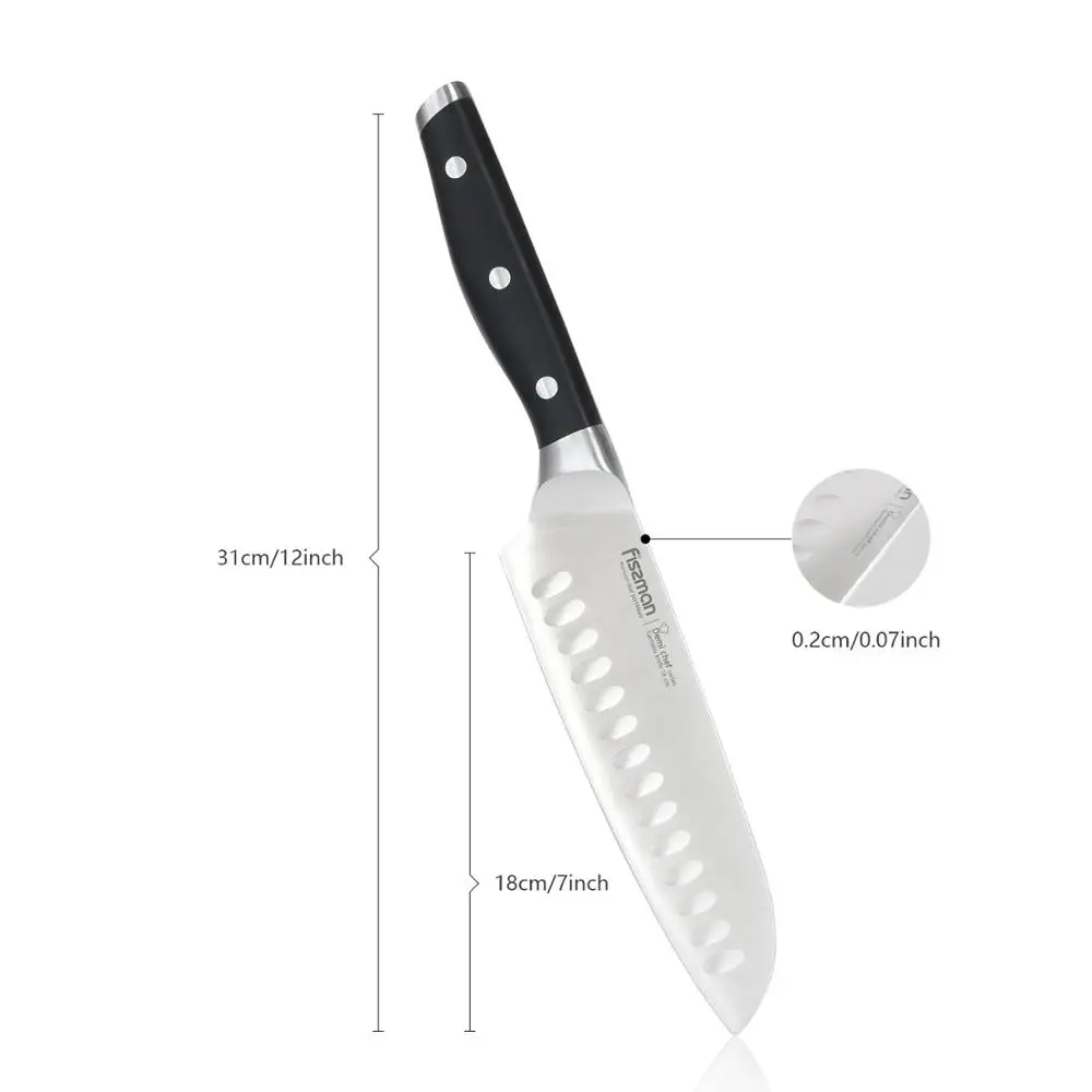 Фиссман 7 дюймовый нож Santoku Demi Chef серии немецкие стальные кухонные ножи|Кухонные