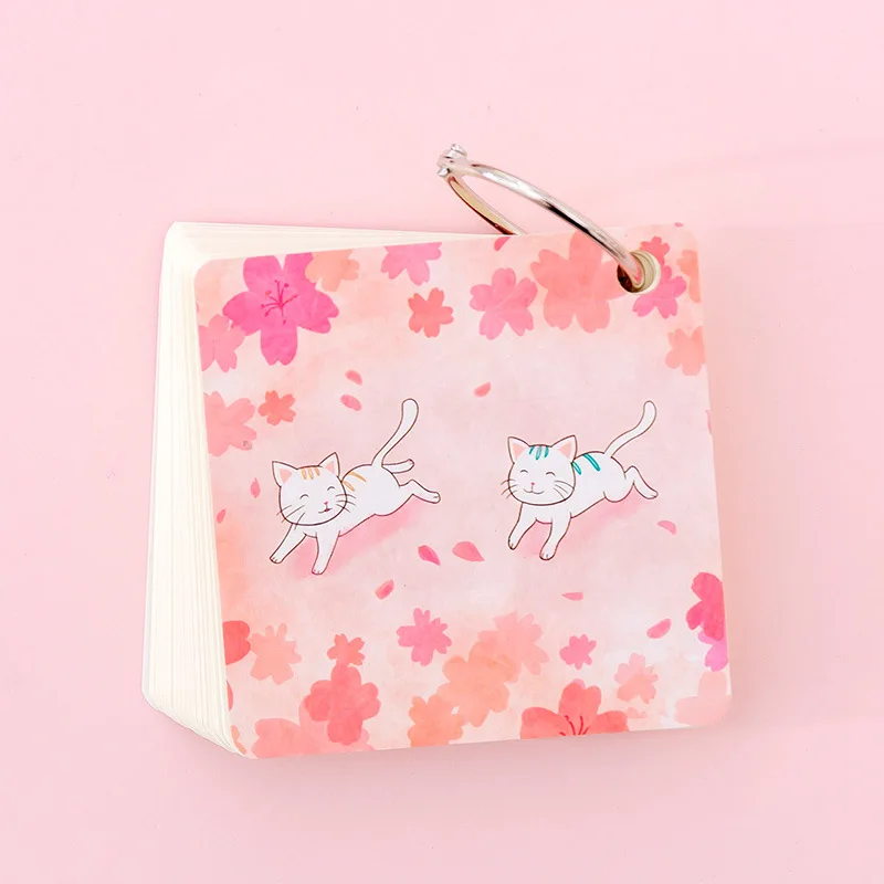 running cat Korean Cute Cat Blank Block Memo Pad Sticky Note Cartoon Flash Study Card Sheet Kawaii Stationery School Office Supplies Notepad - Цвет: running cat