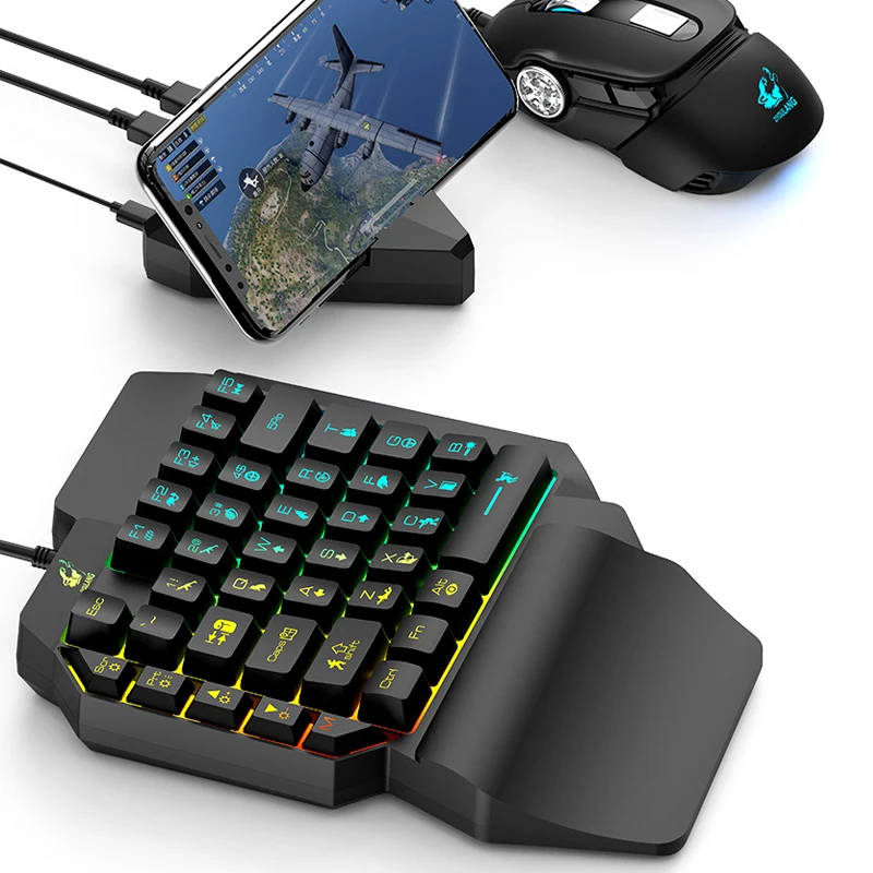 Hot Sale Mobile Game Keyboard Controller Plug and Play Gaming Keyboard 39 Keys One-handed Mechanical Keyboard for PUBG Keypad