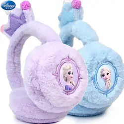 New Disney Princess Cartoon Woman Earmuffs Winter Plus Velvet Warm Head-on Earmuffs Children's Plush Headband Winter Accessories
