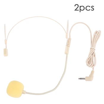 

2pcs 3.5mm Universal Ear Microphone Mini Steel Wire Flexible Head Wearing Amplifying Microphone For Stage Meeting Skin Color