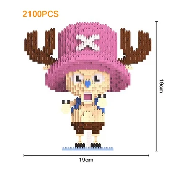 

japan anime figures one piece building brick pirate Tony Chopper micro diamond block nanobricks DIY assemble toy for children