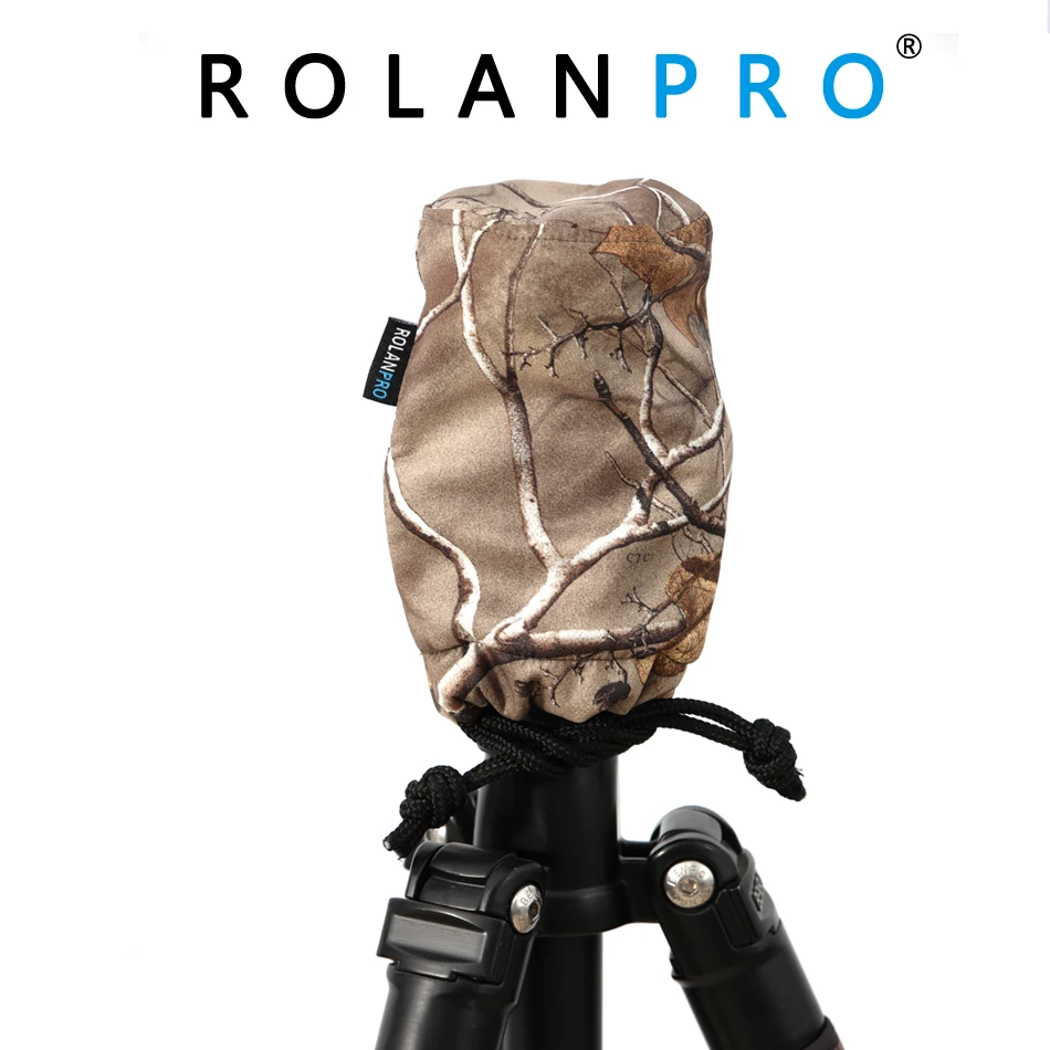

ROLANPRO Camouflage Waterproof Dustproof Protective Bag for Ballhead Tripod Head Ball head Rain Cover Raincoat