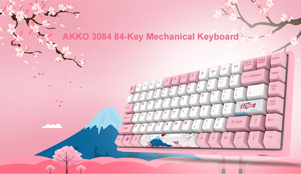 Оригинальная механическая клавиатура AKKO 3084 World Tour, с Bluetooth, для игры, 84 клавиши, 85% PBT, беспроводные клавиши, компьютерный геймер, Тип C