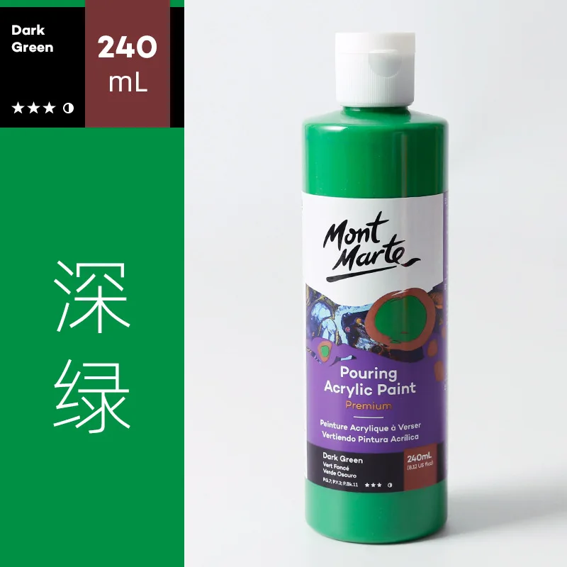 Premium Pre-mixed Acrylic Pouring Paint Set,240ml Bottles for Surfaces Stretched Canvas, Wood, MDF and Air Drying Clay