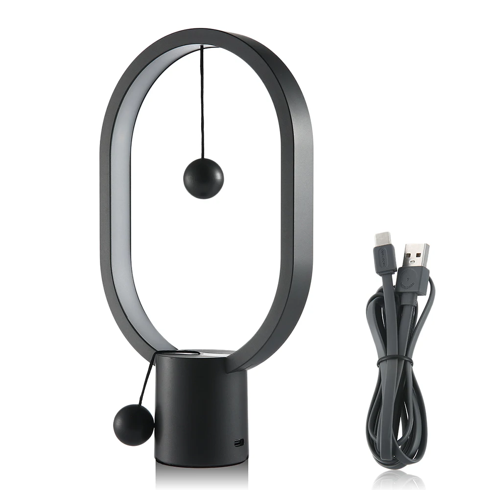 LED Mini Table Lamp Desktop Lamp Bedroom Lamp Oval Magnetic Air Switch Eye Protection Night Light Touch Control Lamp Lighting